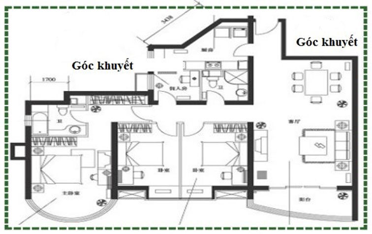Nhà bị khuyết góc